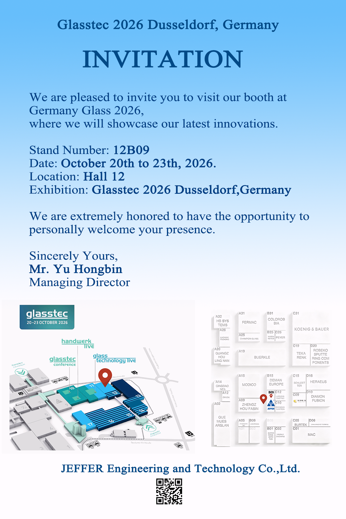 บล็อกบริษัทล่าสุดเกี่ยวกับ JEFFER Engineering เตรียมจัดแสดงที่ Glasstec 2026